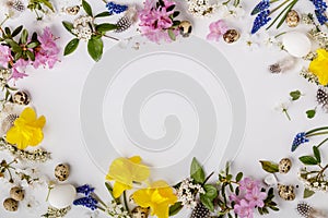 Easter composition on white backgrount