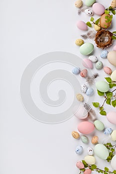 Easter composition on white backgrount