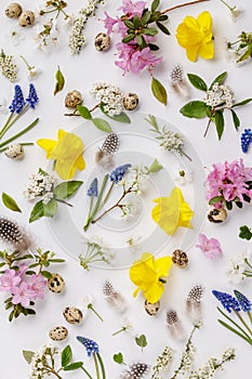 Easter composition on white backgrount