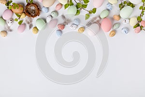 Easter composition on white backgrount