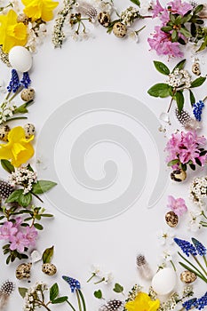 Easter composition on white backgrount