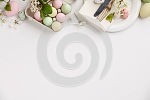 Easter composition on white backgrount