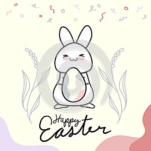 Easter concept design, bunnies, eggs. Easter boho style