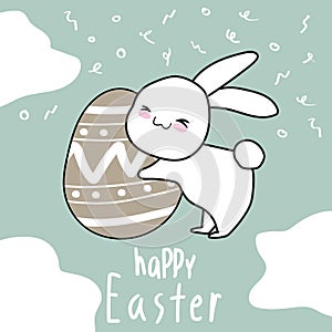 Easter concept design, bunnies, eggs. Easter boho style