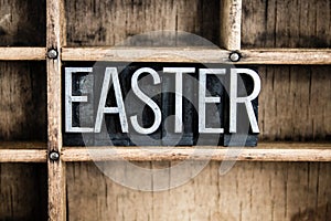 Easter Concept Metal Letterpress Word in Drawer