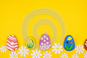 Easter cookies on a bright yellow background