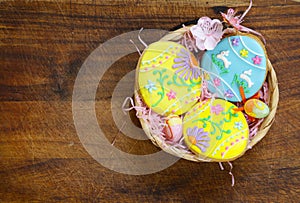 Easter cookies with colorful icing for treats