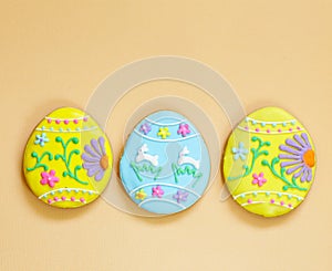 Easter cookies with colorful icing for treats