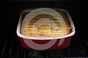 Easter cottage cheese casserole. Homemade pastry, freshly baked cottage cheese casserole