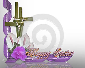 Easter cross border palms photo