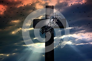 easter cross crown and thorns