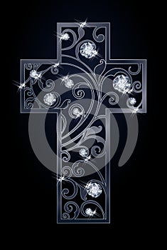 Easter cross with diamonds