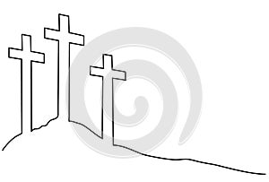 Easter cross one line drawing