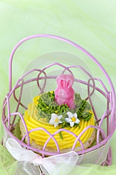 Easter cupcake in a basket