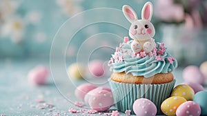 Easter cupcake with bunny