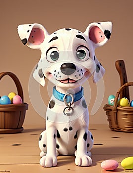 Easter Dalmatian Puppy,generative ai