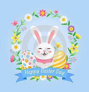 Easter day bunny rabbit background illustration