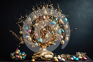 Easter day celebration, decoration, easter eggs , generative AI