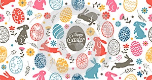 Easter day vintage color background banners wallpapers wrapping doodle style vector illustration