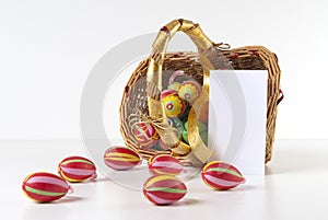 Easter Decoration with blank greeting card