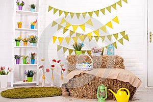Easter decoration in colorful tones photo
