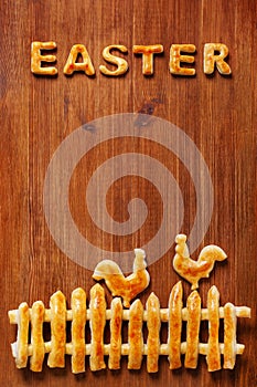 Easter decoration with cookies and