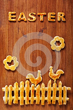 Easter decoration with cookies and