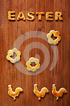 Easter decoration with cookies and