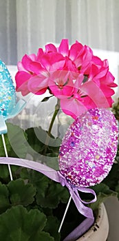 Easter decoration and flower.