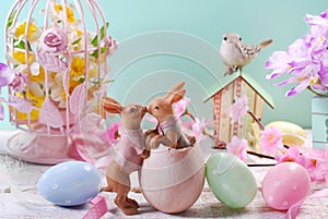 Easter decoration in pastel colors