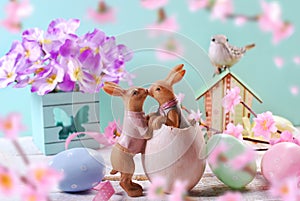 Easter decoration in pastel colors