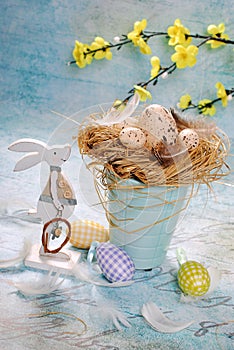 Easter decoration in pastel colors