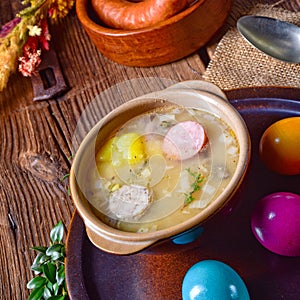 Easter decoration with polish easter soup