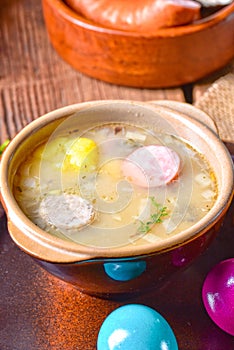 Easter decoration with polish easter soup