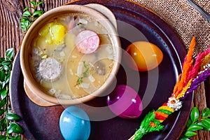 Easter decoration with polish easter soup