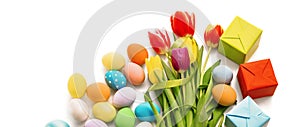 Easter decoration with tulips