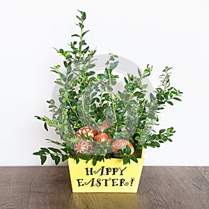 Easter Decoration with the Writing `Happy Easter`