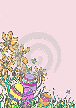 Easter drawing decorative illustration, pastel colours