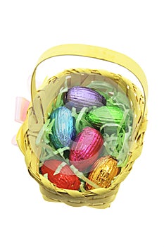 Easter Egg in Bamboo Basket