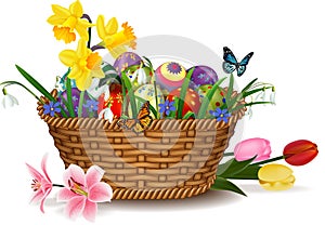Easter egg in basket