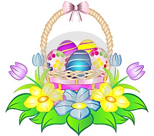 Easter Egg Basket with Flowers