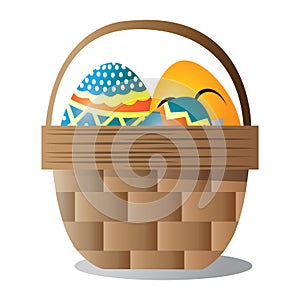 easter egg basket. Vector illustration decorative design