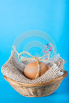 Easter egg on a blue background