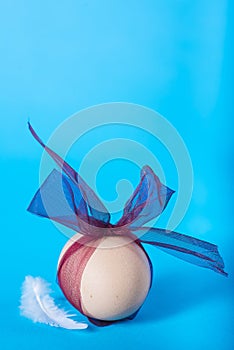 Easter egg on a blue background