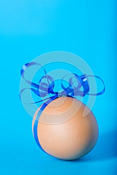 Easter egg on a blue background