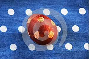 Easter Egg on blue material