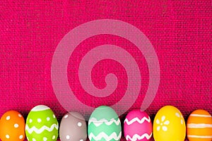 Easter egg border on pink