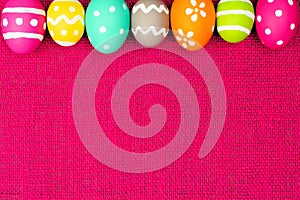 Easter egg border on pink