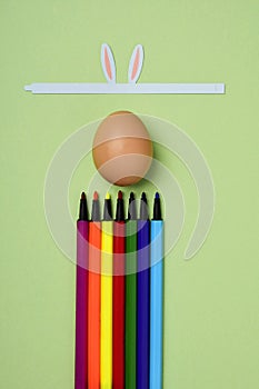 Easter egg bunny and marker pens