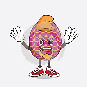 Easter Egg cartoon mascot character performed as an Elf on the stage